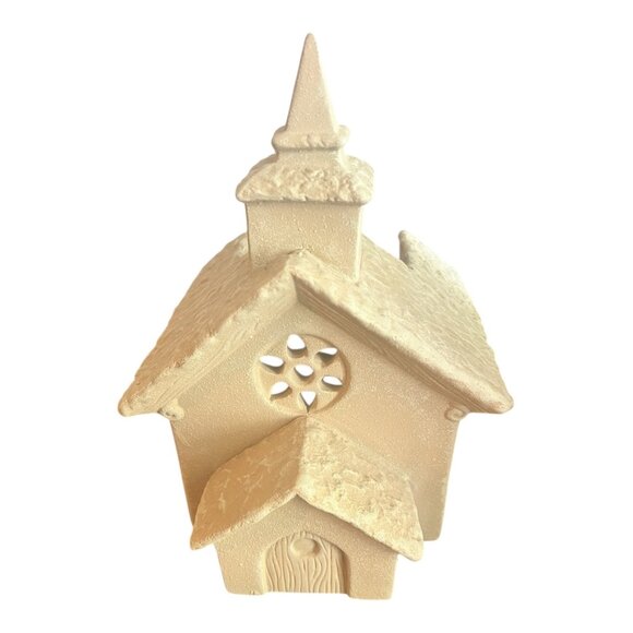 Porcelain Church Candle Holder 8" Tall Decorative Accent By Homemakers Idea Co. - Picture 1 of 10